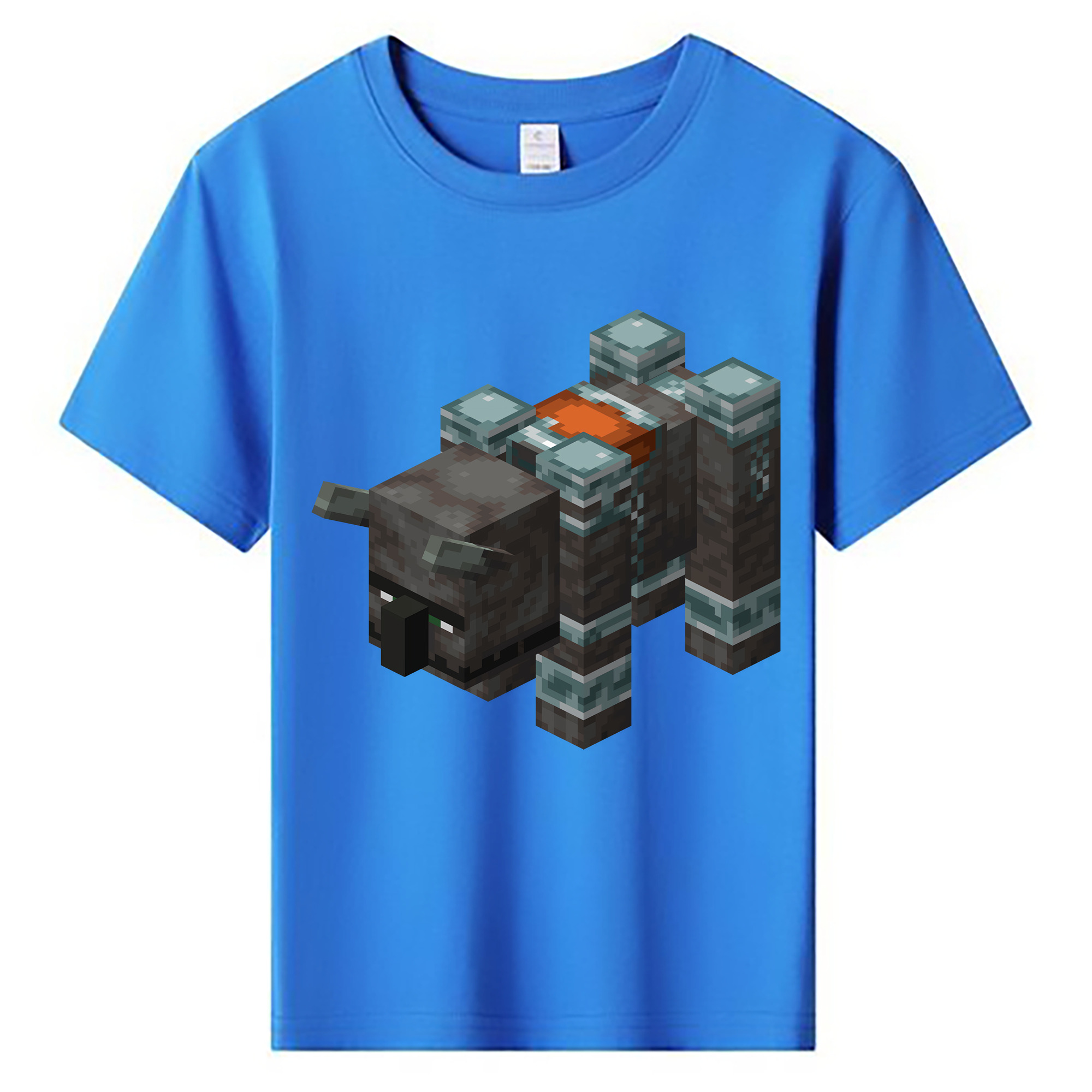 （画像用） マインクラフト ブロックの世界 Minecraft MC Block world 綿100％キッズTシャツ（フロントプリント）